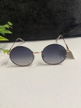 a new day Round Sunglasses with Black Gradient Lenses and Gold Frame
